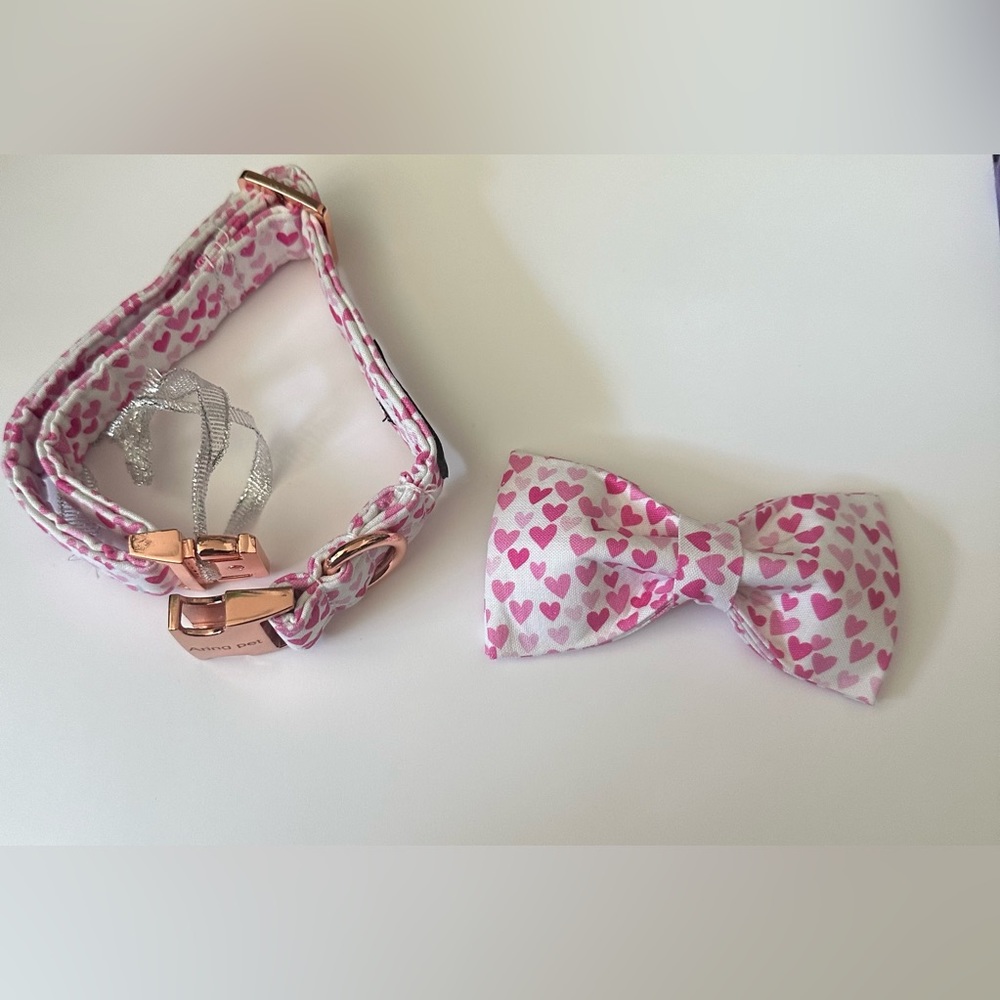 Heart print Dog Collar S